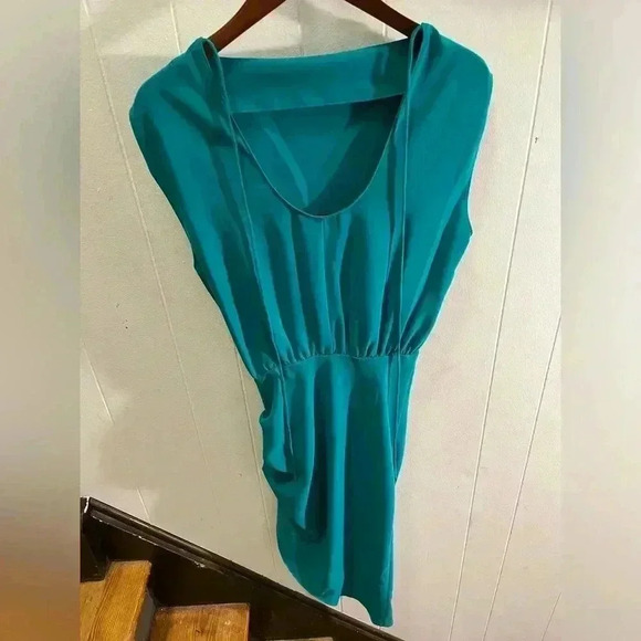 NWOT Amanda Uprichard Fabianna Cowl Neck Sleeveless Midi Dress Atlantis Green S - Picture 4 of 6